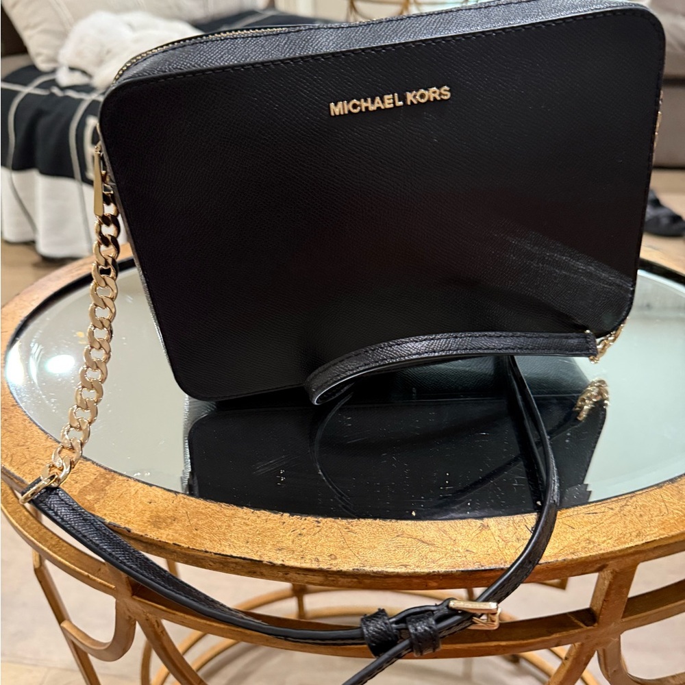 Michael Kors Black and Gold Crossbody Bag